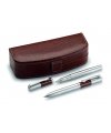 Writing set, ball pen and rollerball in case