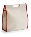 Shopping bag with wooden handles