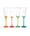 Coloured champagne glasses set