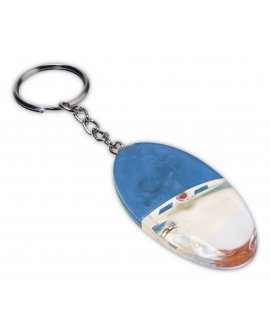 Keyring with magnifier and light