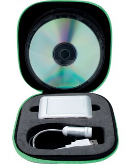 Data set: CD pouch 12 pcs, USB hub, laptop light